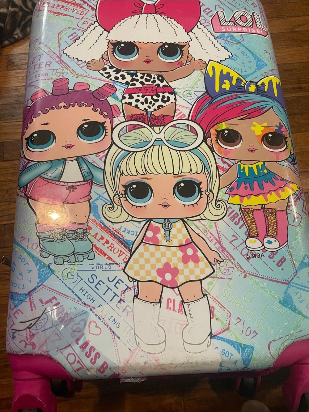 L.O.L. Surprise! Pastel Blue & Pink Doll Print Rolling Case